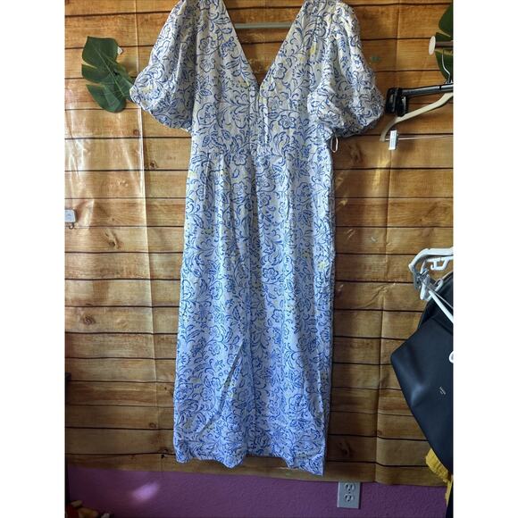 Ann Taylor Floral Linen Blend Puff Sleeve Size 14 $129 - Picture 9 of 9